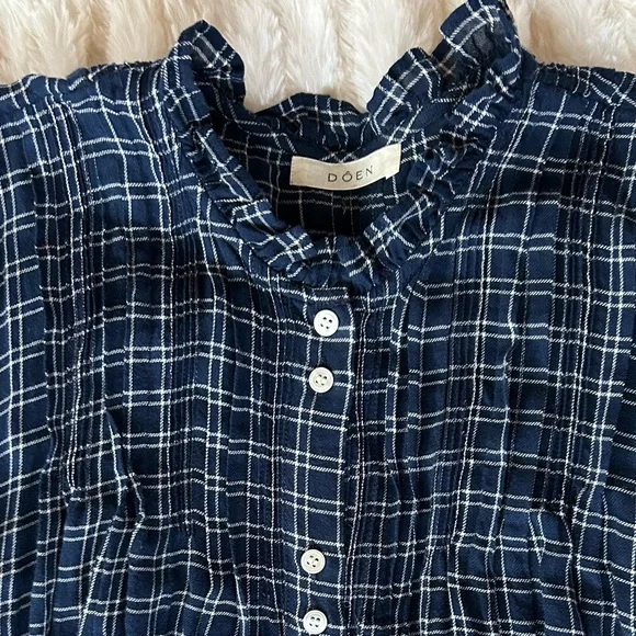 Doen Revi Dress in Bleu Cottage Plaid - Picture 6 of 14